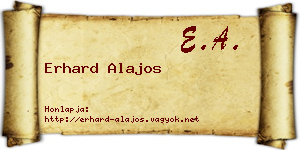 Erhard Alajos névjegykártya